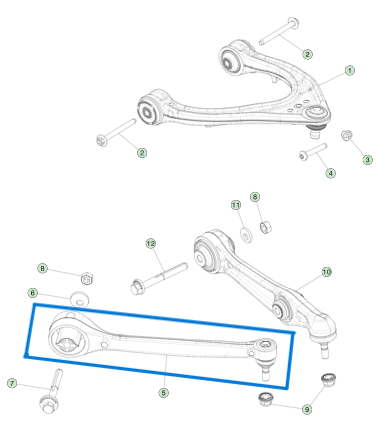 STRUTMAN Aft Link Front Lower Left for Tesla Model S/X 2012-2024 - 1041570-00-A